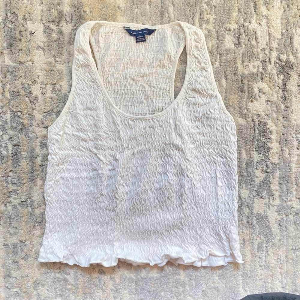 American Eagle White Halter Tank top, stretchy and cute!